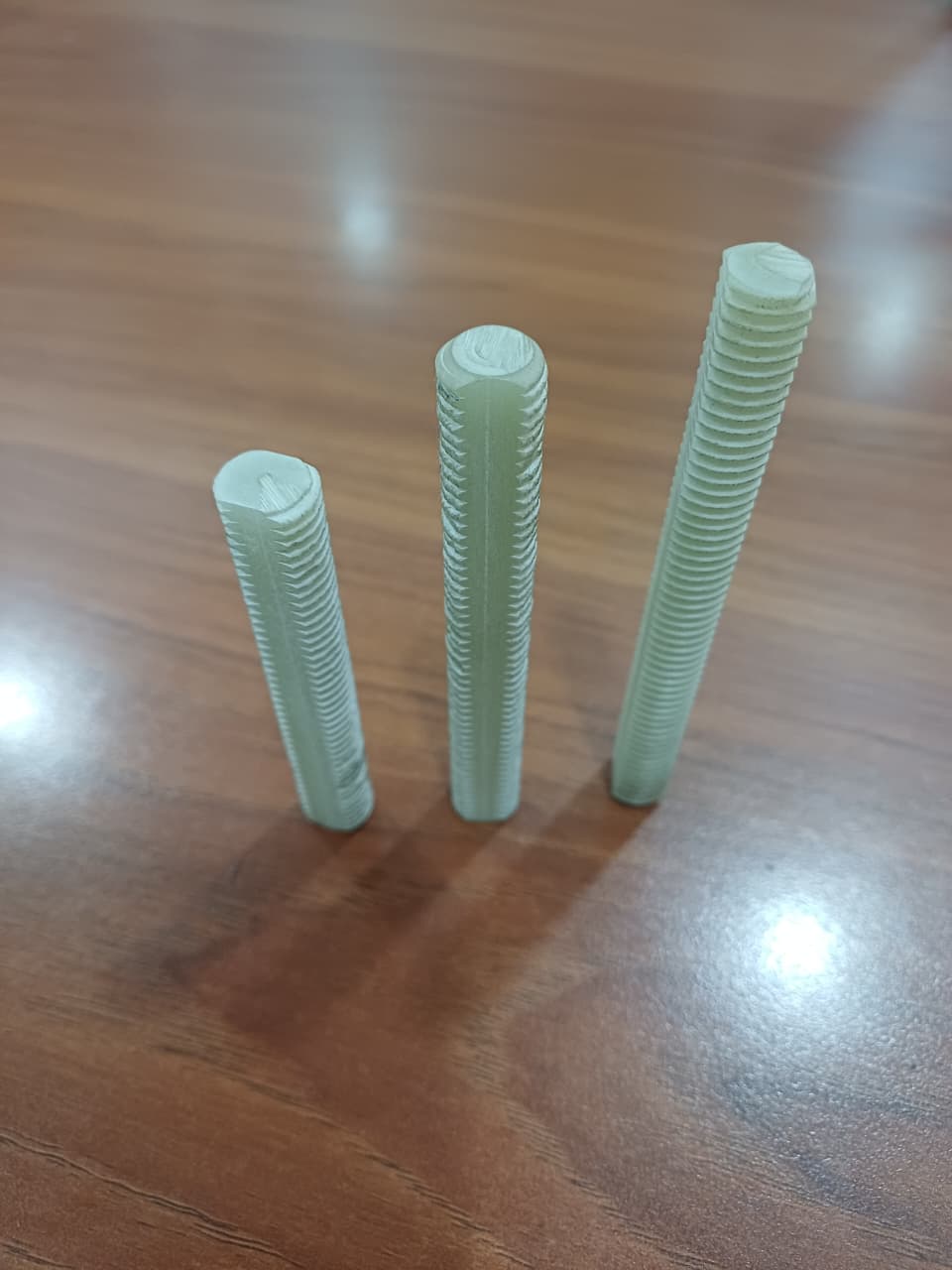 CNC-threaded fiberglass solid rod — metric threaded insulation bolt for HV transformer assembly